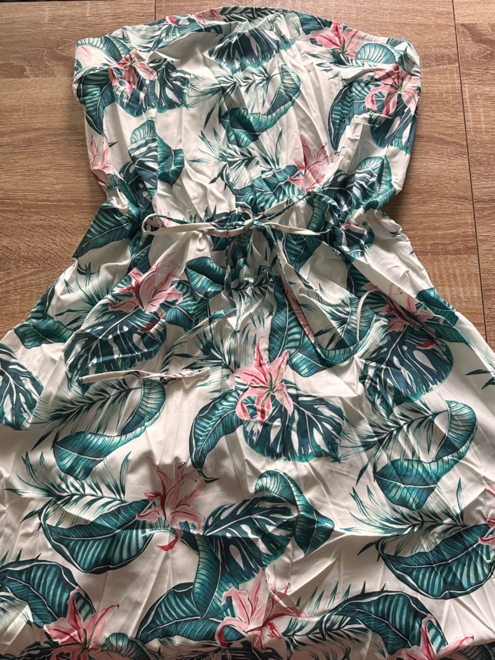 Tropical Strapless High/Low Dress - Picture 4 of 4